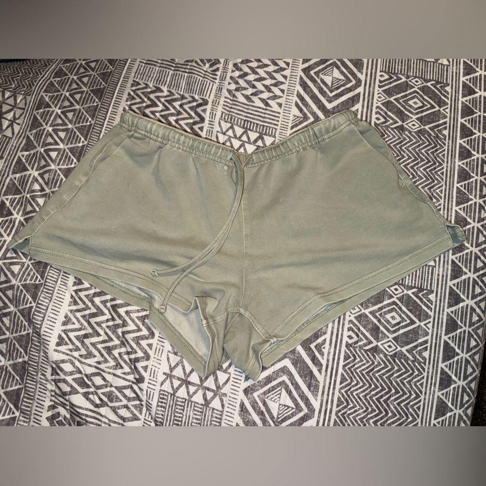 Vanilla Star Sage Green Athletic Shorts
